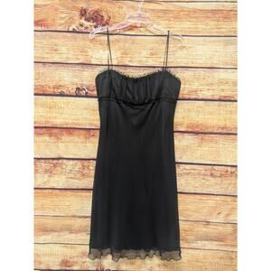 ABS Allen Schwartz Black 10 Cocktail Semi Formal Lined Midi Dress Lace
